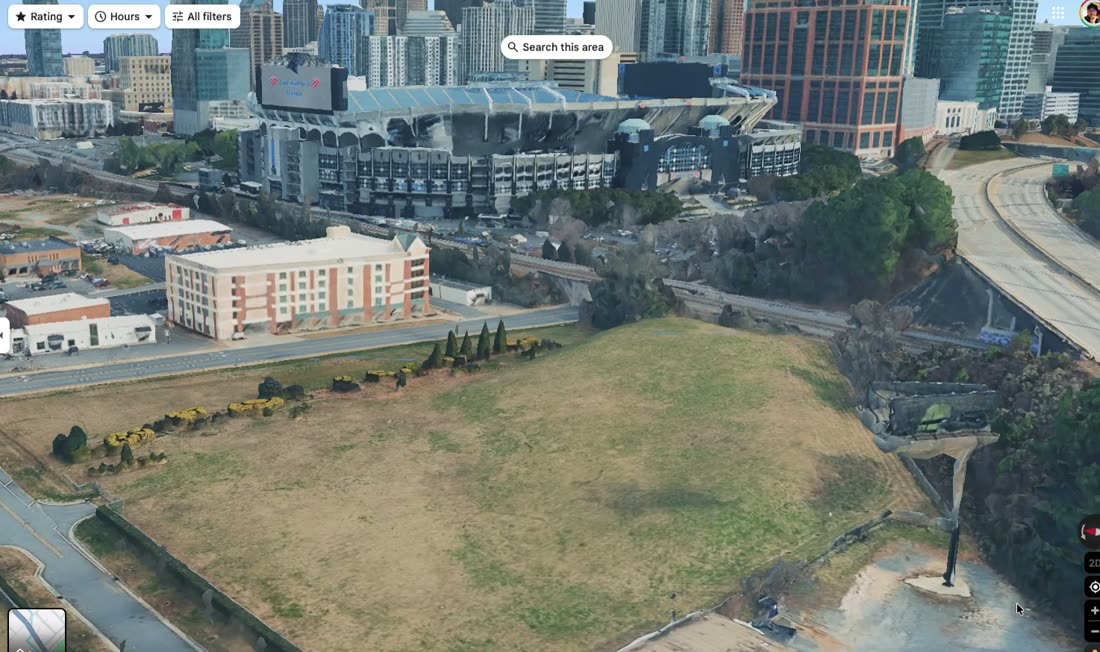 Bank of America Stadium and surrounding buildings